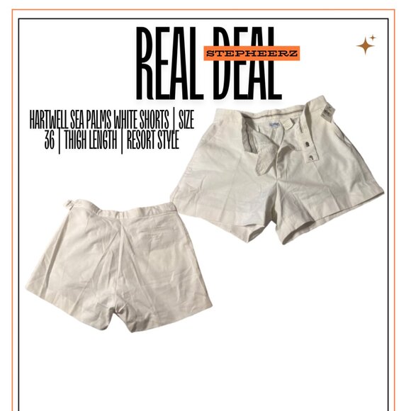 Hartwell Sea Palms White Shorts | Size 36 | Thigh Length | Resort Style - Picture 1 of 1